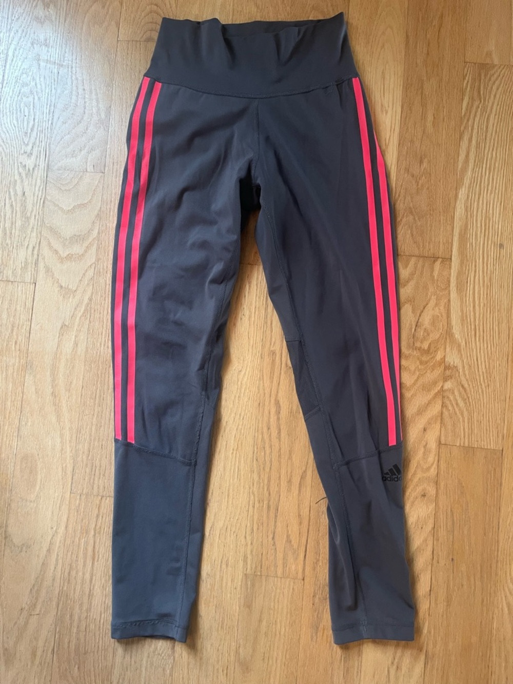 Adidas Standard19 women’s  Dark Gray Leggings with Pink Side Stripes
